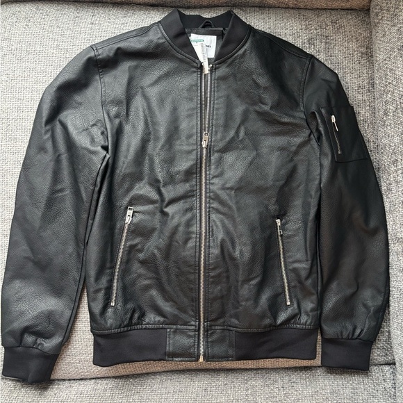 Brand New Jack & Jones Faux Leather Bomber Jacket – Size Small - Picture 5 of 14